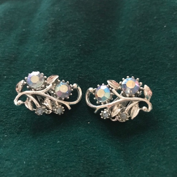 Vintage Coro Aurora Borealis clip back earrings. $100.00 - Picture 4 of 6